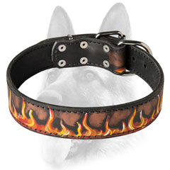Handpainted leather collar