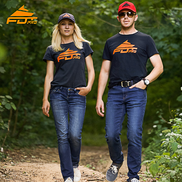 Orange Logo on Professional Design T-shirt of Dark Grey Color
