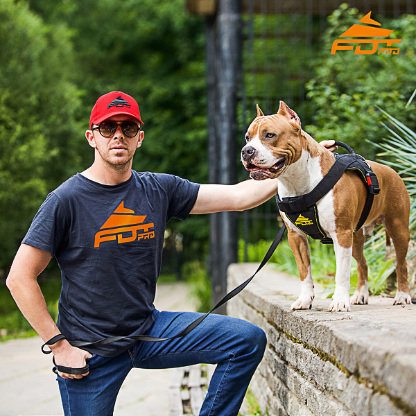 Men T-shirt of Durable Cotton with Orange Logo for Dog Training