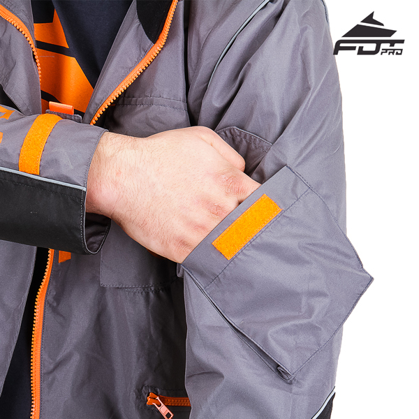 Grey Pro Design Dog Training Jacket with Durable Sleeve Pocket