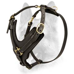 Well-made reinforced leather dog harness