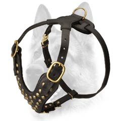 Super comfortable leather dog harness