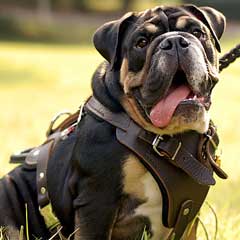 Leather duly padded safety dog harness