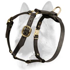 Handmade comfortable leather dog harness