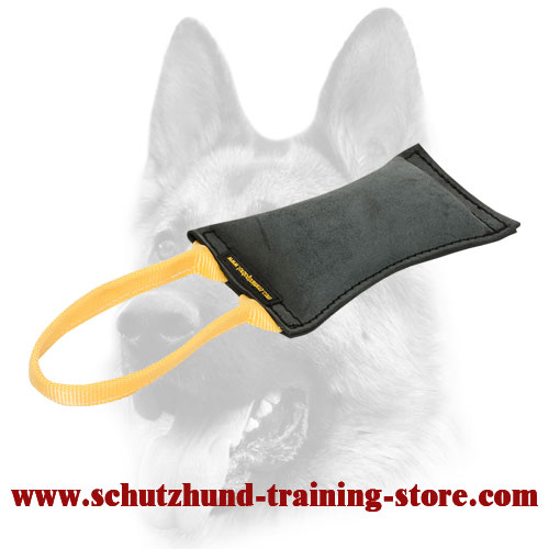 Professional Leather Bite Tug with 1 Handle for Dog Training