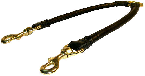 Double Round Leather Dog Coupler