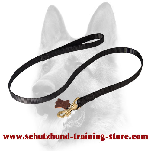 Police tracking dog leash made of nylon with ring on the handle