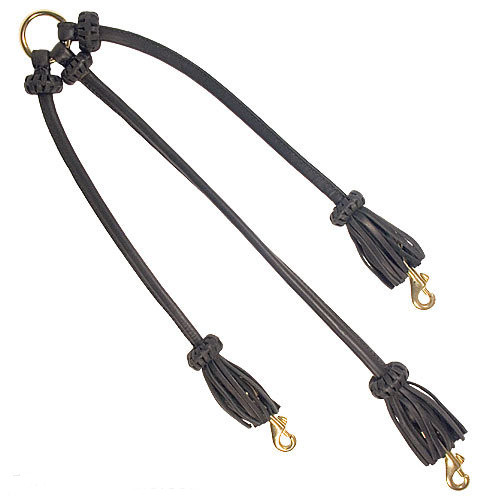 Triple Genuine Leather Lead for Dog Walking