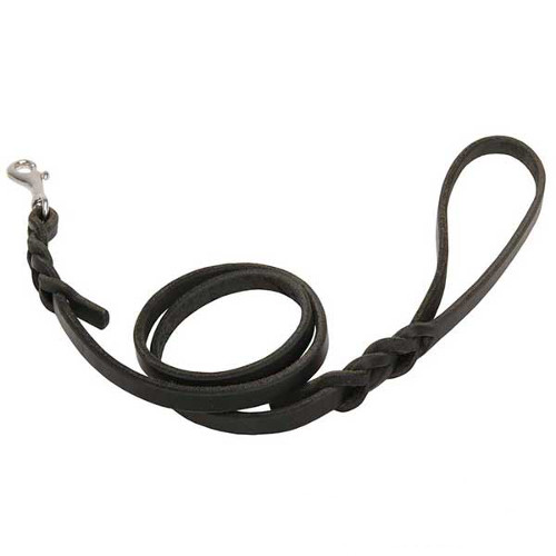 'Keep Closer' Leather Dog Lead with Stainless Steel Hardware