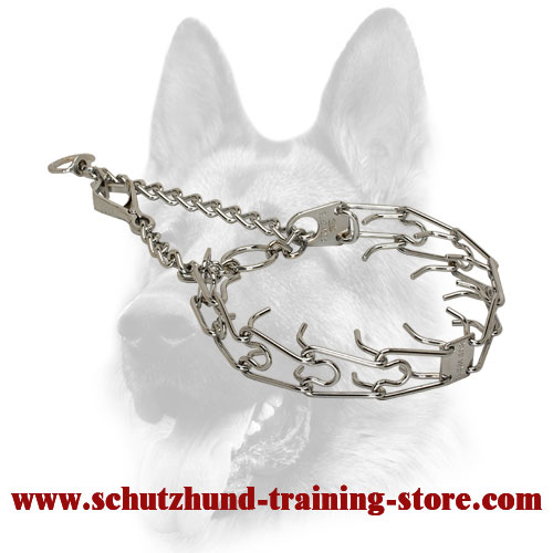 Stunning Quality Dog Chrome Plated Pinch Prong Collar - 50136 (02) 1/11 inch (2.25 mm)