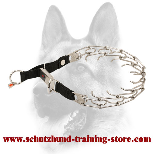 Stunning Stainless Steel Dog Pinch Prong Collar with Click Lock Buckle - 50026 10 (55) 1/8 inch (3.2 mm)