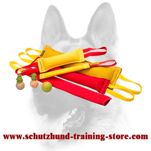 Super Durable French Linen Set of Dog Bite Tugs with 3 Gifts