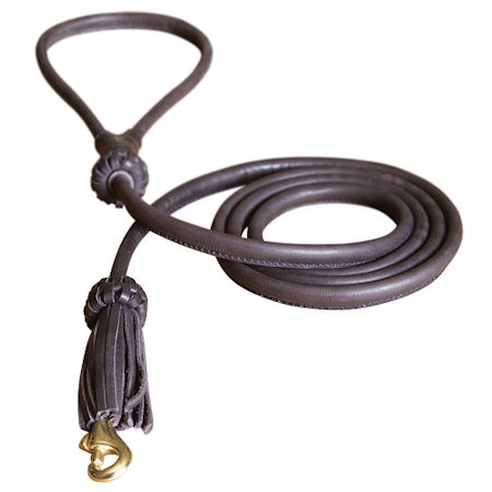1/2 inch Leather Round Dog Leash