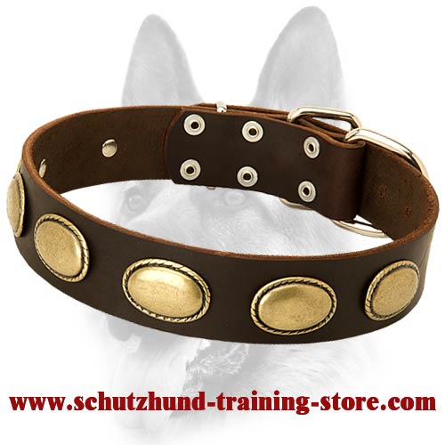 100% Authentic Upcycled LV Sewn Edge Dog Collars with Tan Leather