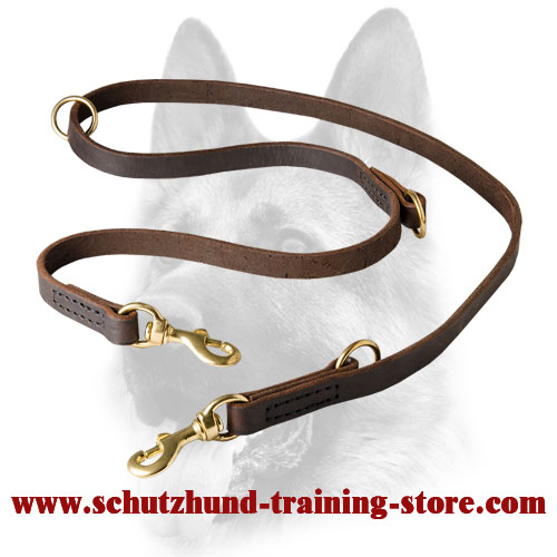 Multi Functional Dog Lead Rolled Leather 4 5 6 feet Training Leash 