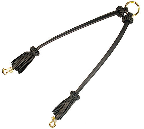 Durable genuine leather dog coupler