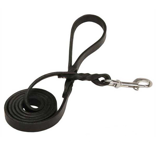 Durable leather dog walking leash
