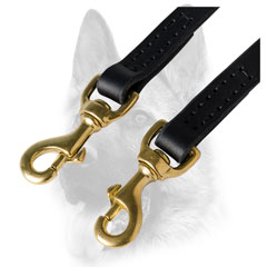 2 brass plated polished snap-hooks
