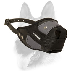 Nylon leather dog muzzle for Schutzhund training
