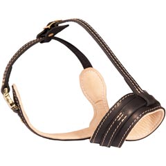 Superior ventilation dog muzzle made of leather