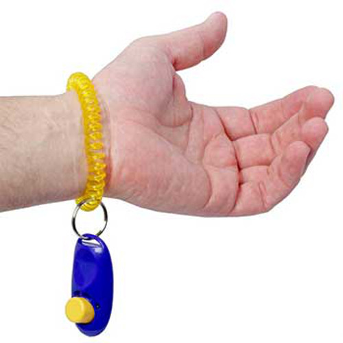 Perfect dog plastic clicker with a coil spring