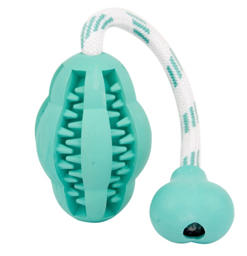Dog rubber toy on string